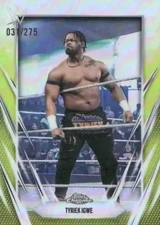 2026 Topps Chrome WWE - Yellow Refractor #190 - Tyriek Igwe