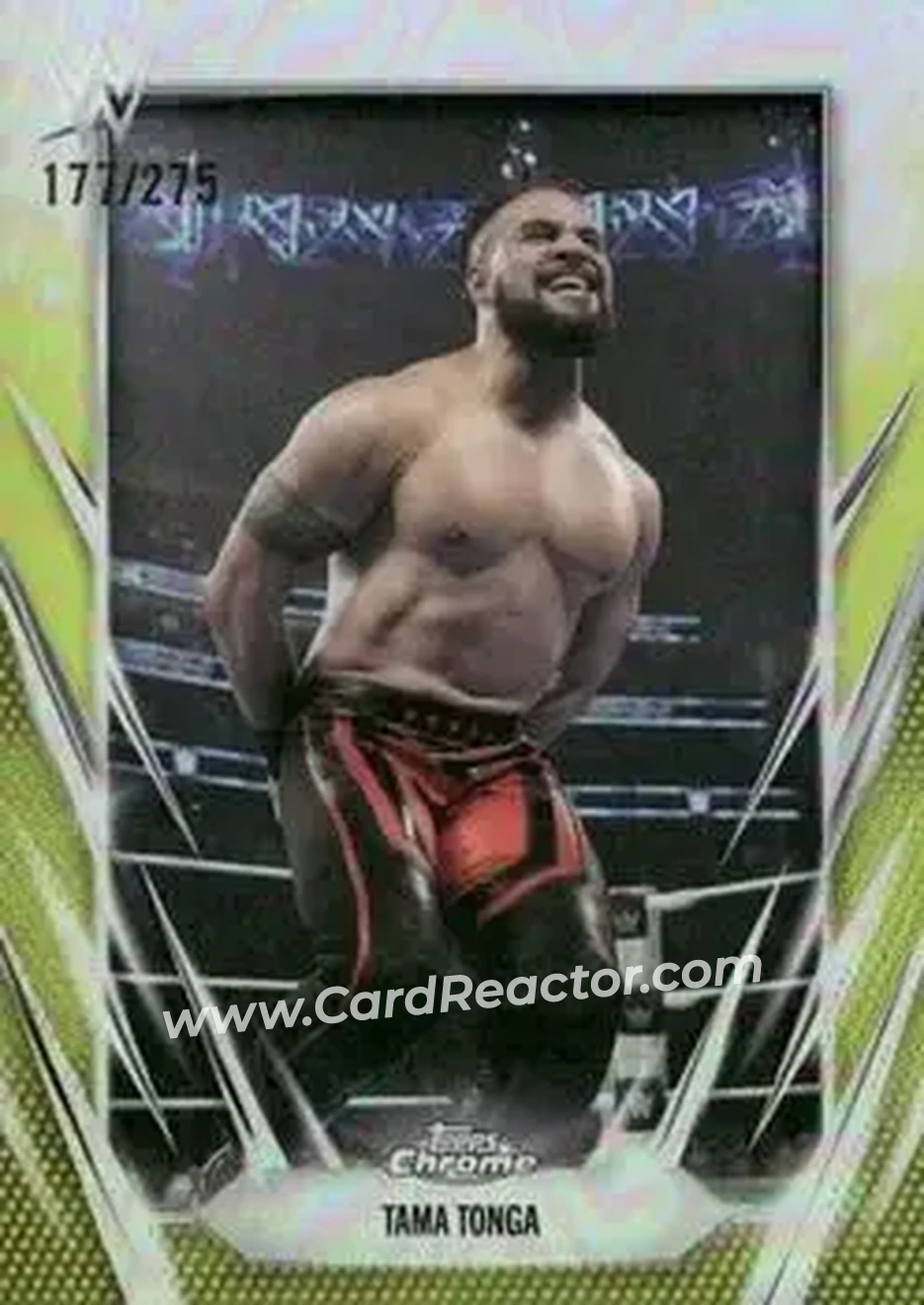 2026 Topps Chrome WWE - Yellow Refractor #197 - Tama Tonga - Front
