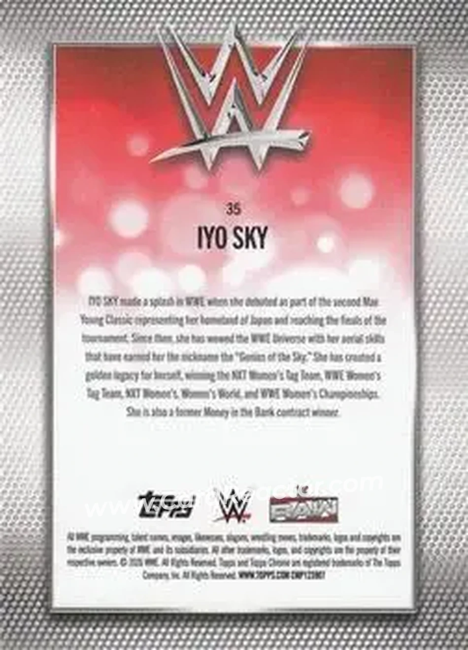 2026 Topps Chrome WWE - Pink Refractor #35 - Iyo Sky - Back