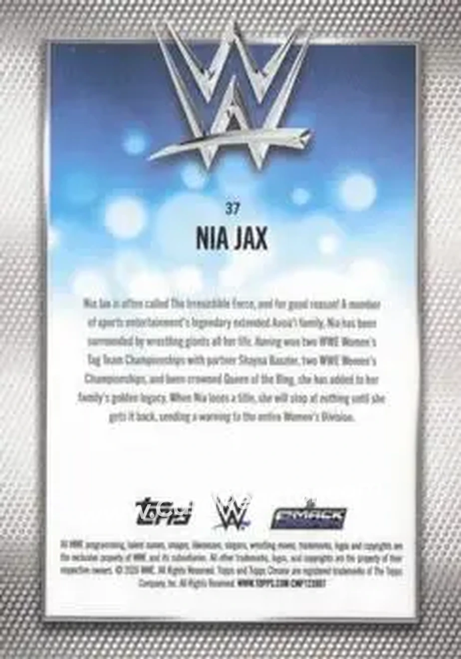 2026 Topps Chrome WWE - Pink Refractor #37 - Nia Jax - Back