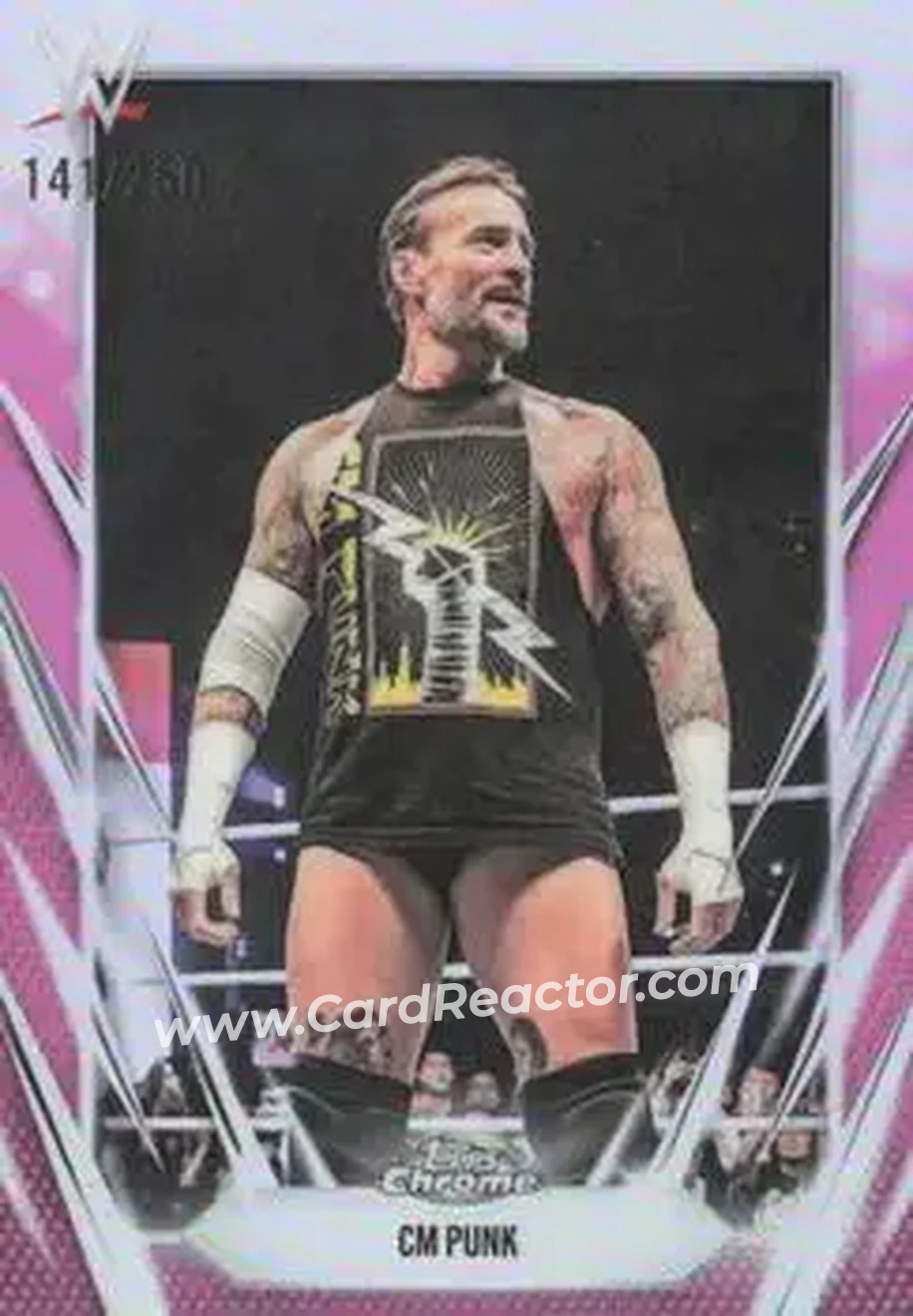 2026 Topps Chrome WWE - Pink Refractor #49 - CM Punk - Front 2026 Topps Chrome WWE - Pink Refractor #49 - CM Punk - Front