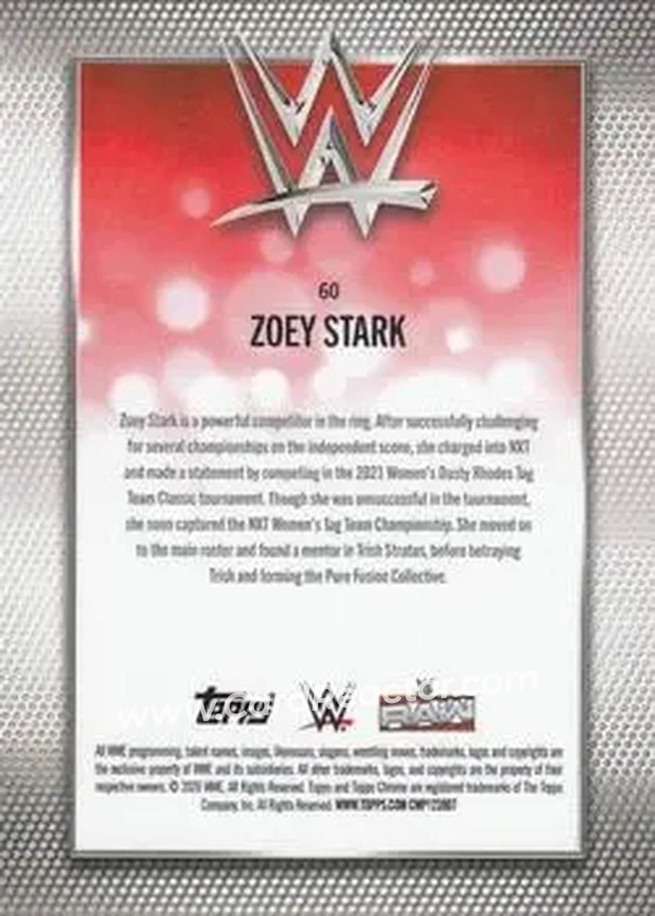 2026 Topps Chrome WWE - Pink Refractor #60 - Zoey Stark - Back