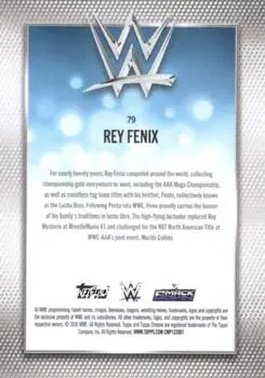 2026 Topps Chrome WWE - Pink Refractor #79 - Rey Fenix - Back