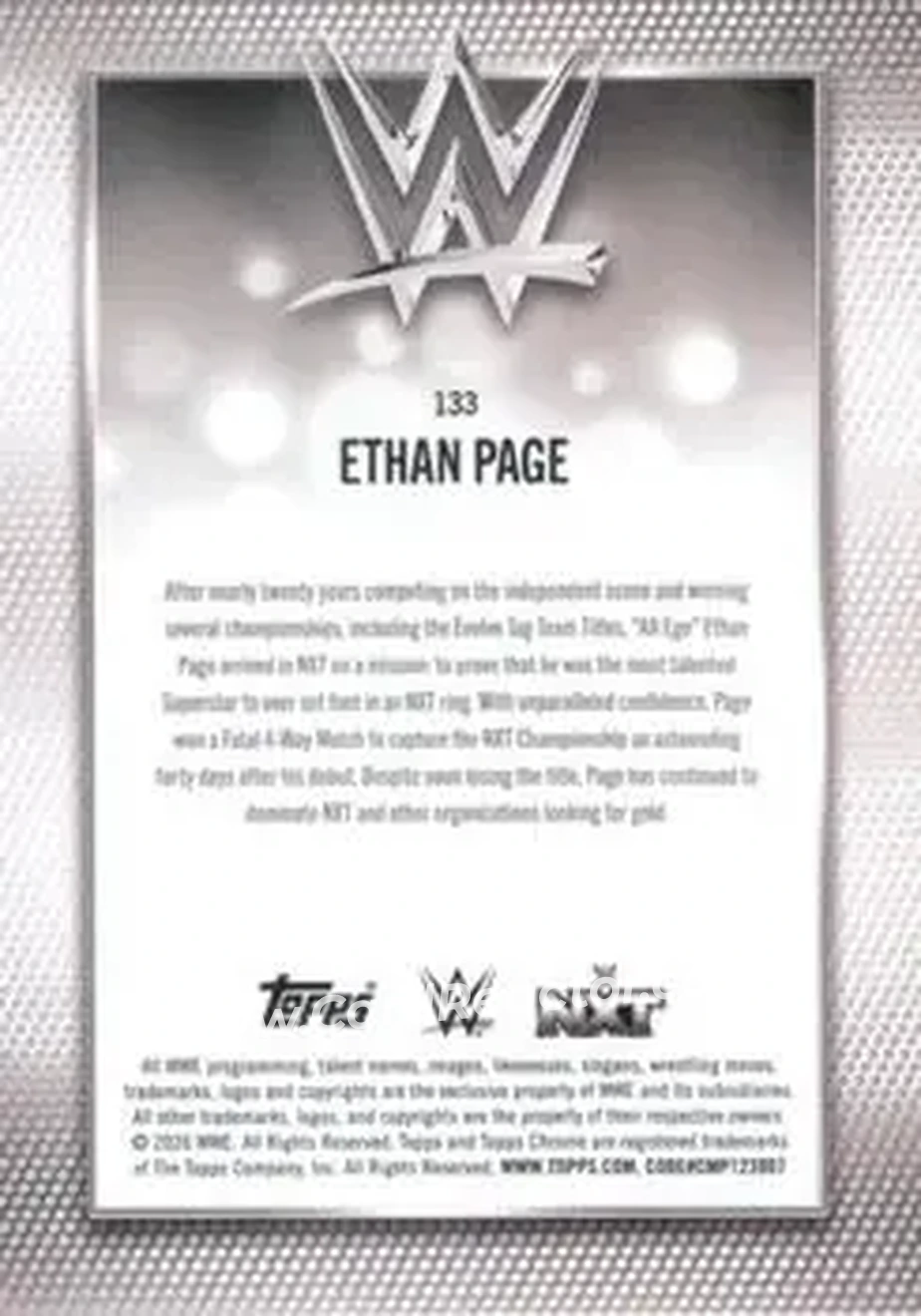 2026 Topps Chrome WWE - Pink Refractor #133 - Ethan Page - Back