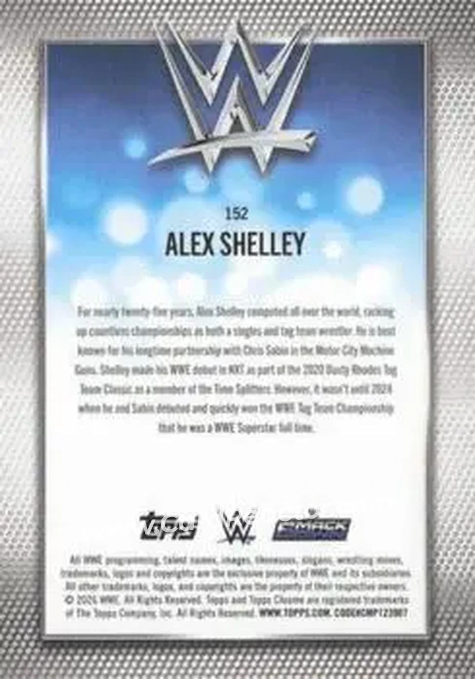 2026 Topps Chrome WWE - Pink Refractor #152 - Alex Shelley - Back