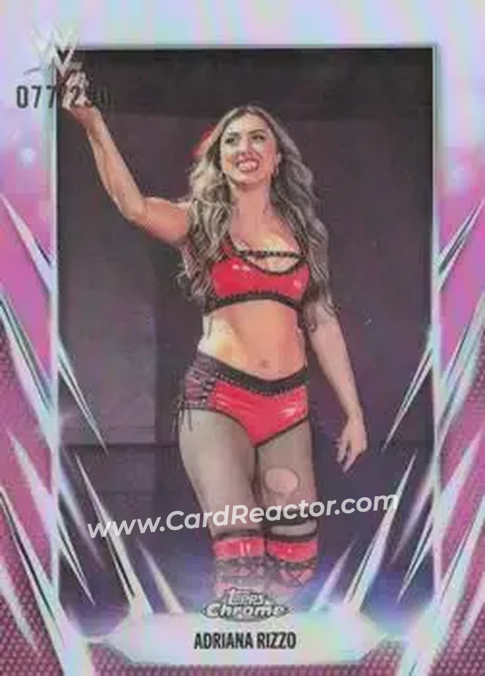 2026 Topps Chrome WWE - Pink Refractor #167 - Adriana Rizzo - Front