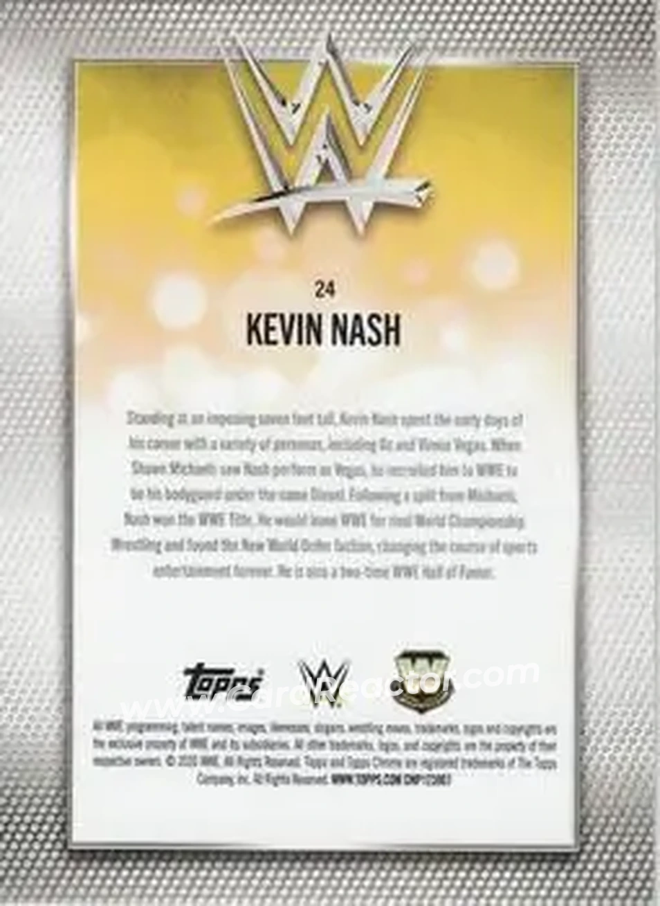 2026 Topps Chrome WWE - Aqua Refractor #24 - Kevin Nash - Back 2026 Topps Chrome WWE - Aqua Refractor #24 - Kevin Nash - Back