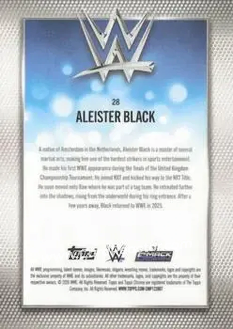 2026 Topps Chrome WWE - Aqua Refractor #28 - Aleister Black - Back