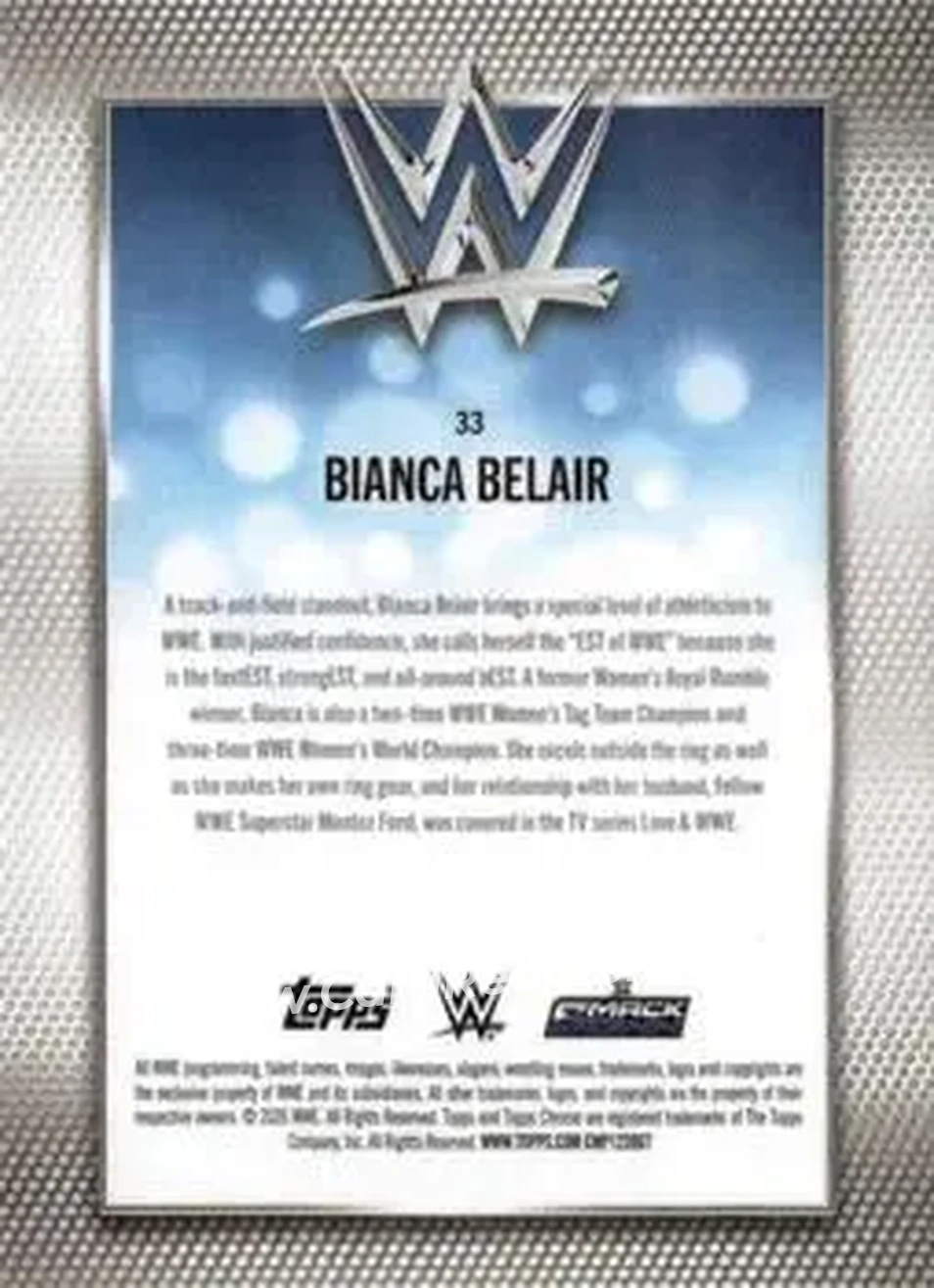 2026 Topps Chrome WWE - Aqua Refractor #33 - Bianca Belair - Back