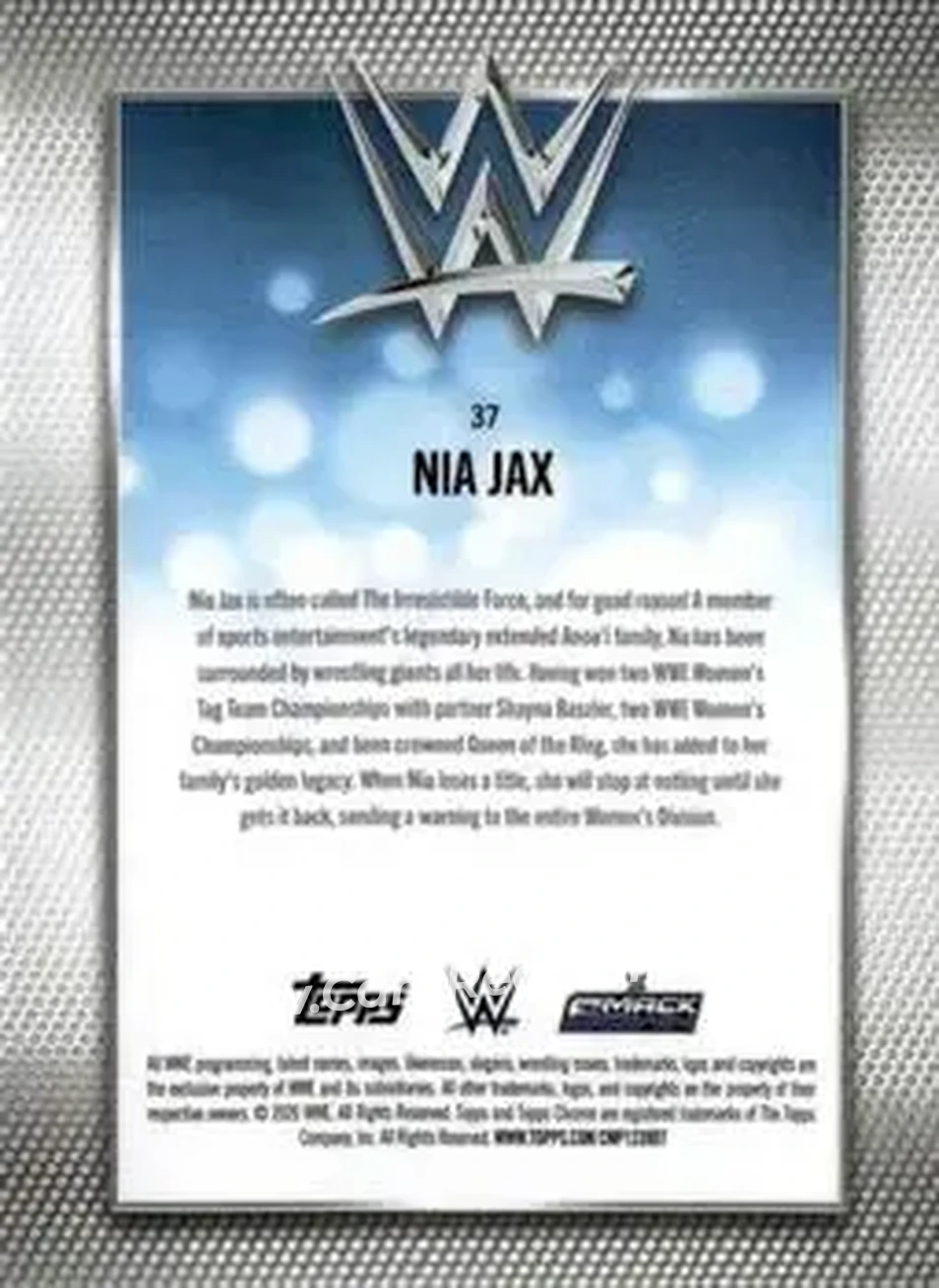 2026 Topps Chrome WWE - Aqua Refractor #37 - Nia Jax - Back