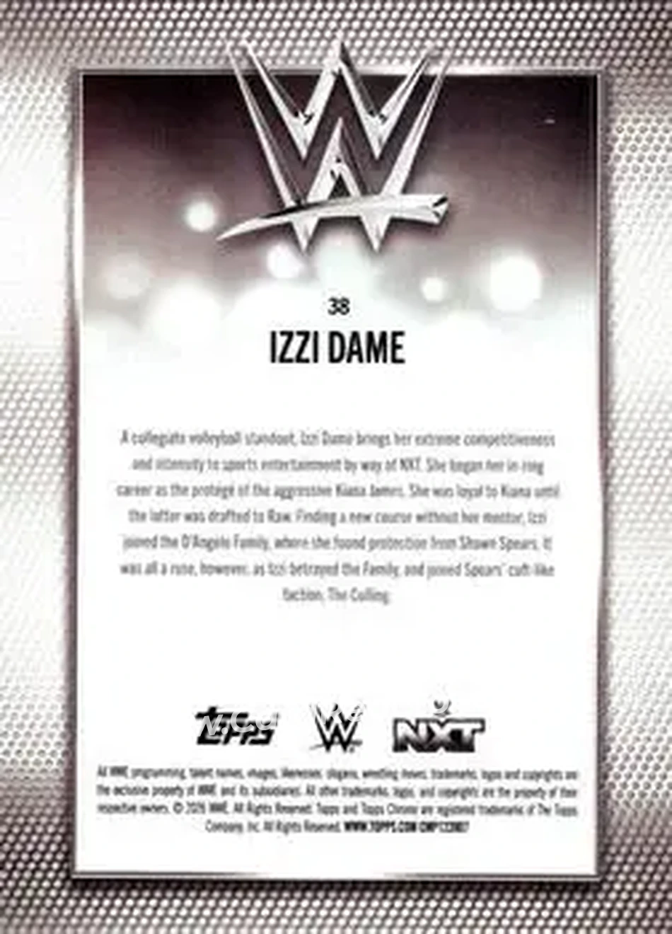 2026 Topps Chrome WWE - Aqua Refractor #38 - Izzi Dame - Back
