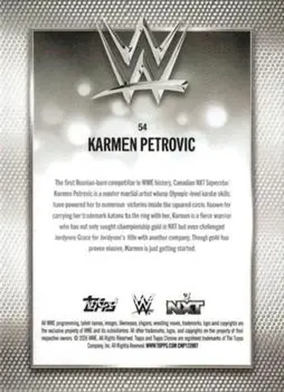 2026 Topps Chrome WWE - Aqua Refractor #54 - Karmen Petrovic - Back