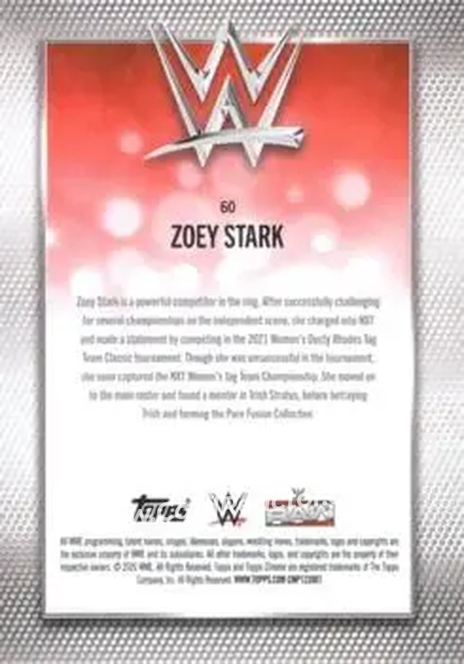 2026 Topps Chrome WWE - Aqua Refractor #60 - Zoey Stark - Back