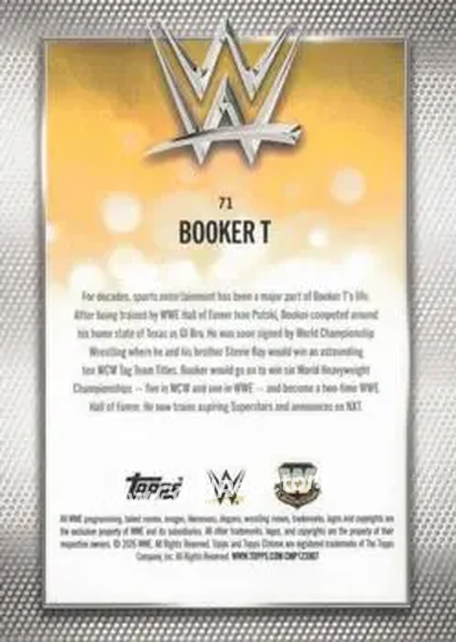 2026 Topps Chrome WWE - Aqua Refractor #71 - Booker T - Back