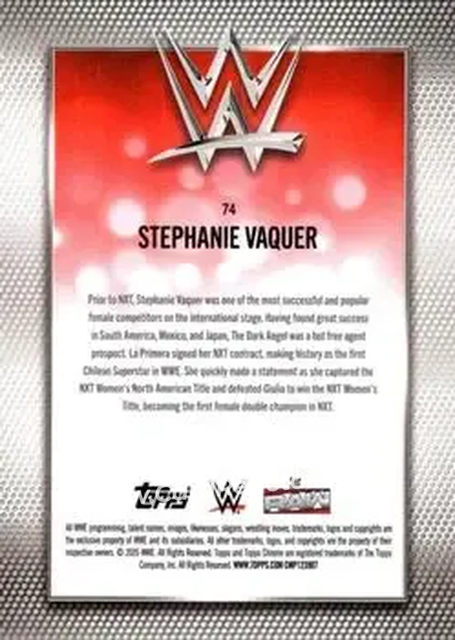 2026 Topps Chrome WWE - Aqua Refractor #74 - Stephanie Vaquer - Back