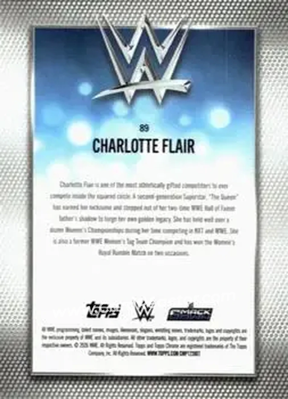 2026 Topps Chrome WWE - Aqua Refractor #89 - Charlotte Flair - Back