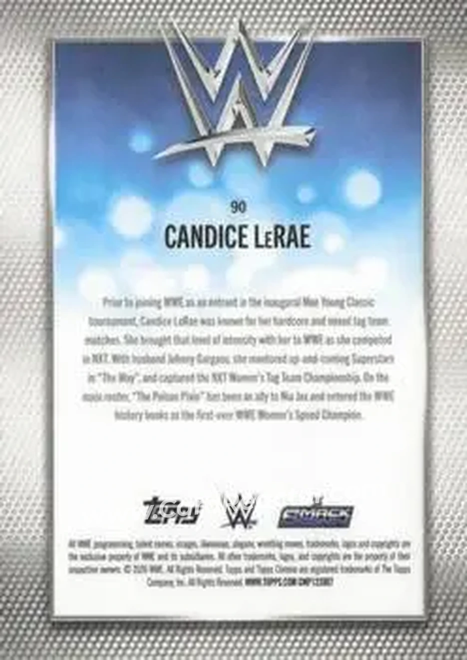 2026 Topps Chrome WWE - Aqua Refractor #90 - Candice LeRae - Back