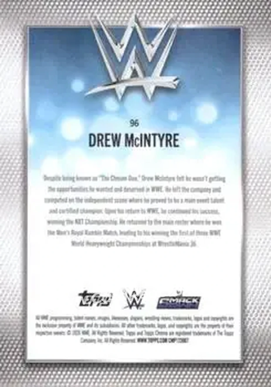 2026 Topps Chrome WWE - Aqua Refractor #96 - Drew McIntyre - Back