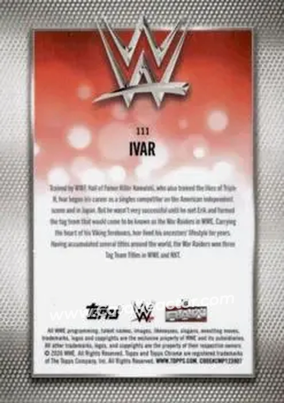 2026 Topps Chrome WWE - Aqua Refractor #111 - Ivar - Back 2026 Topps Chrome WWE - Aqua Refractor #111 - Ivar - Back
