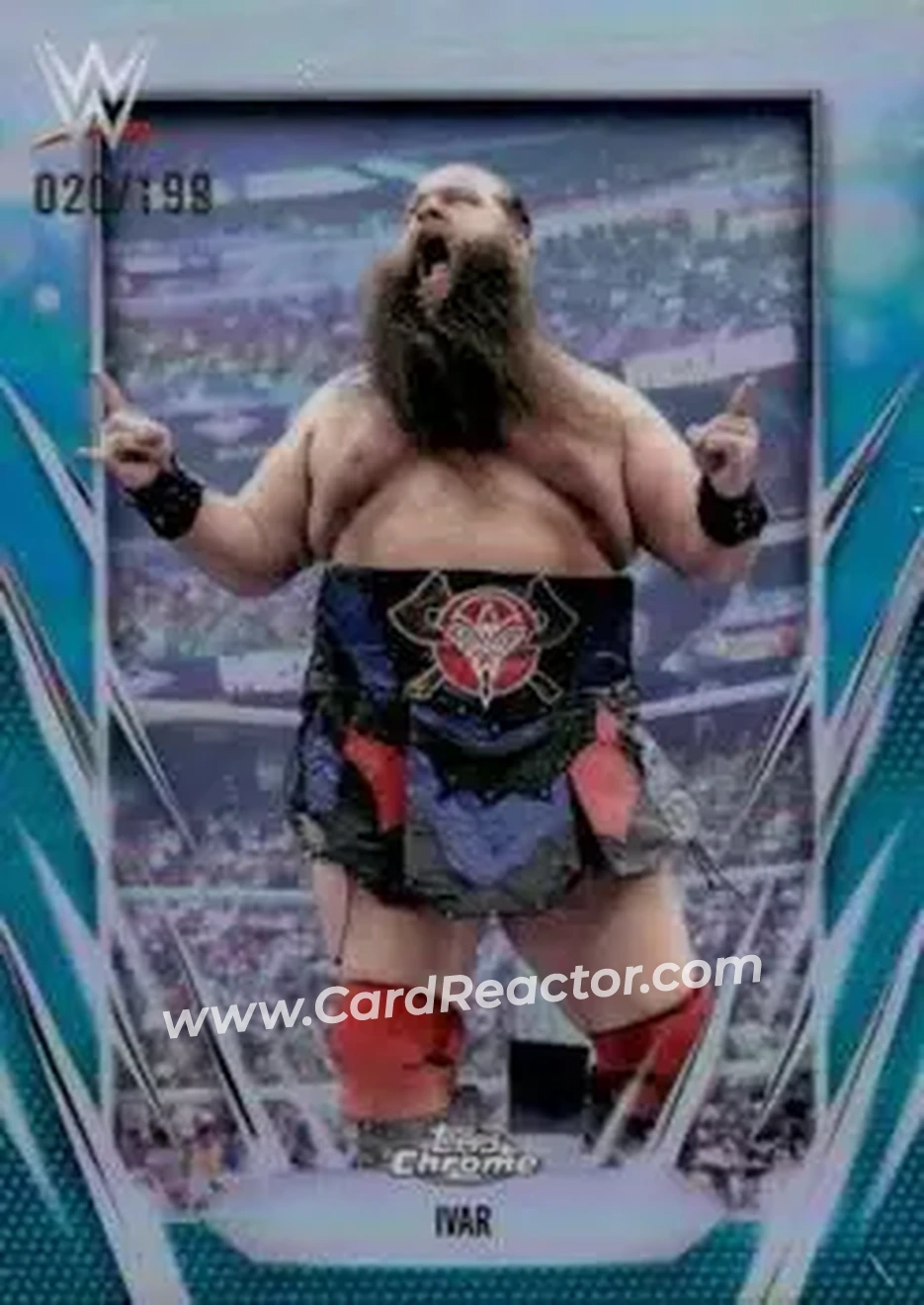 2026 Topps Chrome WWE - Aqua Refractor #111 - Ivar - Front 2026 Topps Chrome WWE - Aqua Refractor #111 - Ivar - Front