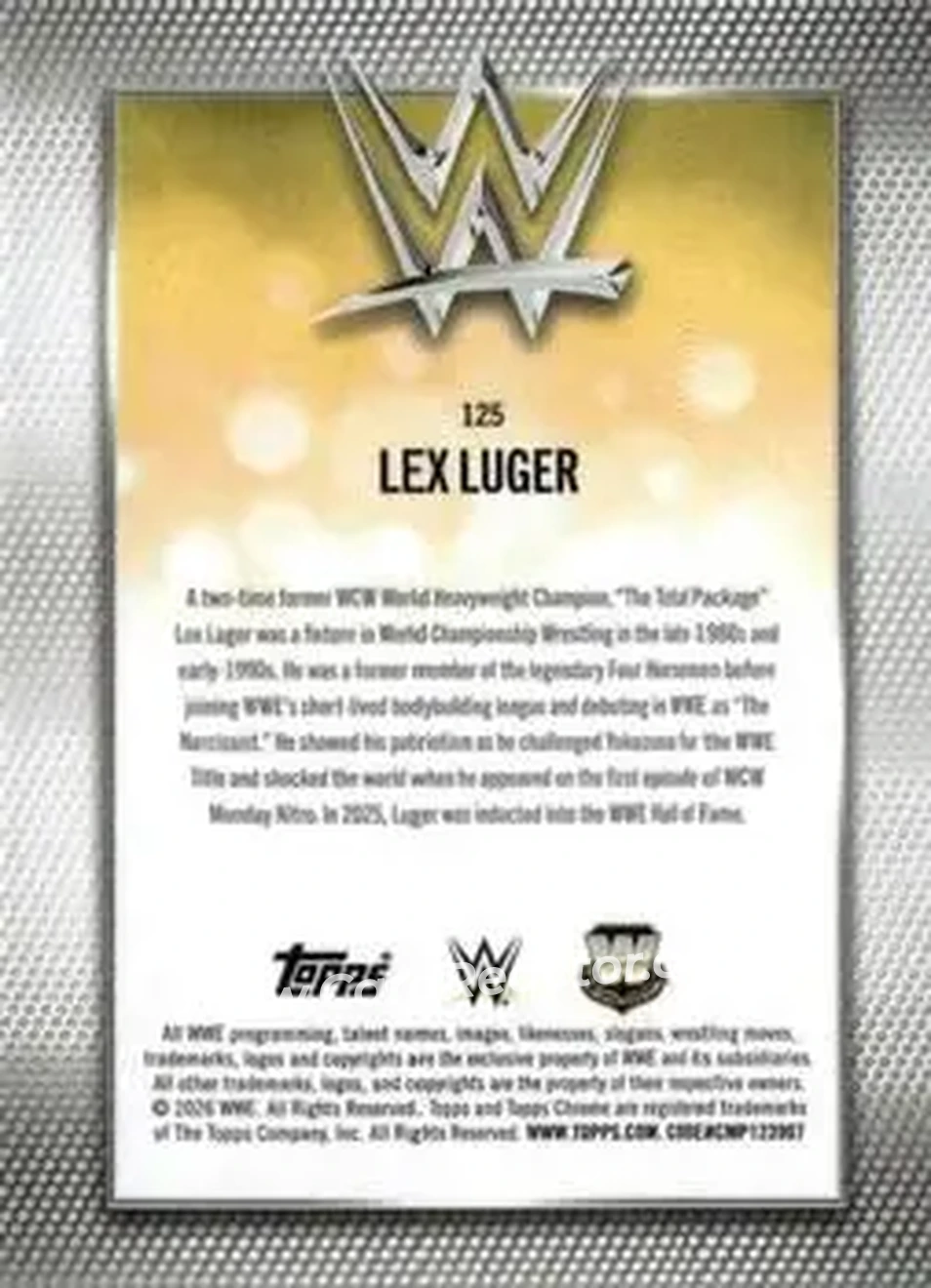 2026 Topps Chrome WWE - Aqua Refractor #125 - Lex Luger - Back