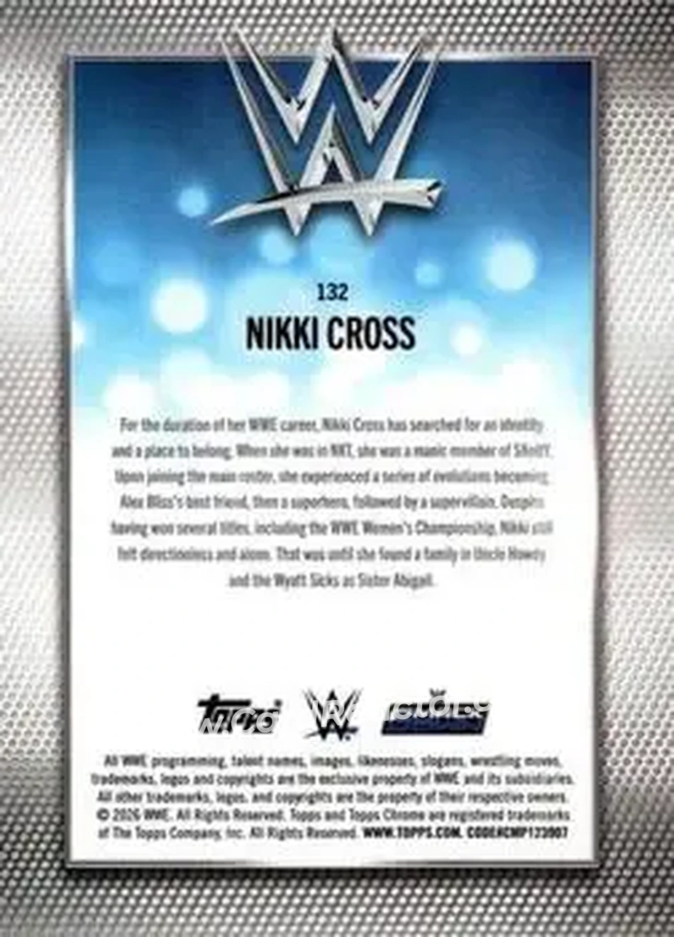 2026 Topps Chrome WWE - Aqua Refractor #132 - Nikki Cross - Back