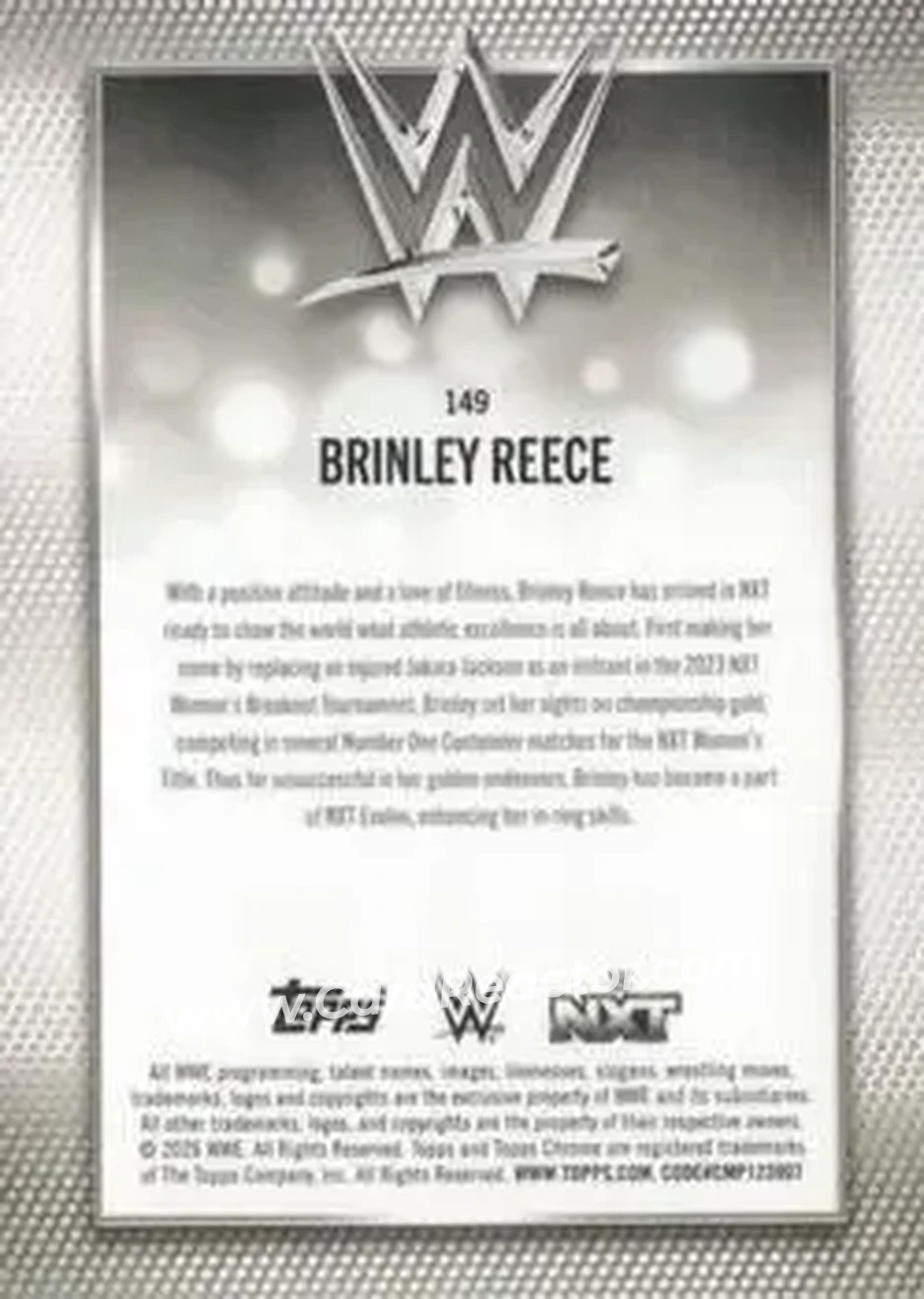2026 Topps Chrome WWE - Aqua Refractor #149 - Brinley Reece - Back