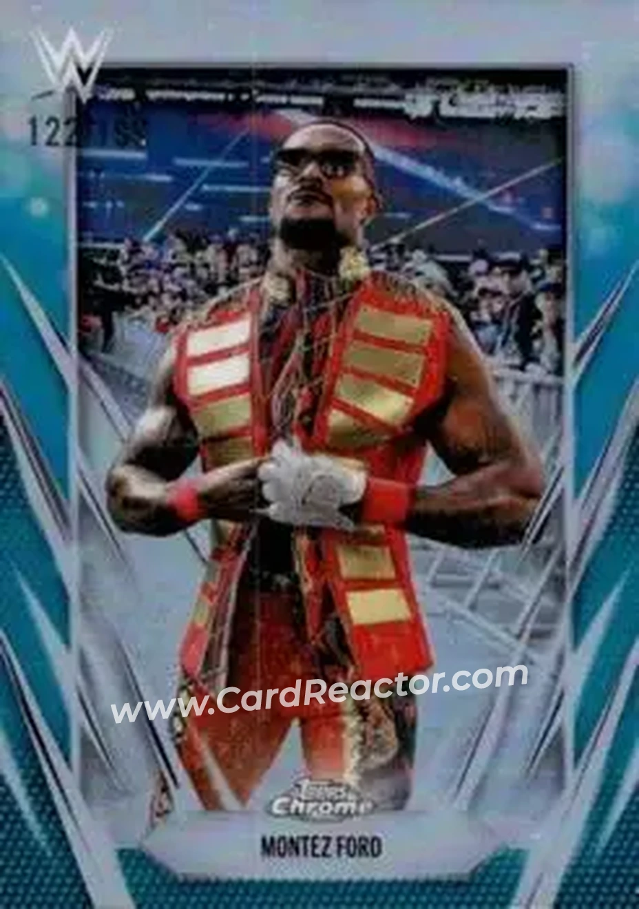 2026 Topps Chrome WWE - Aqua Refractor #150 - Montez Ford - Front 2026 Topps Chrome WWE - Aqua Refractor #150 - Montez Ford - Front