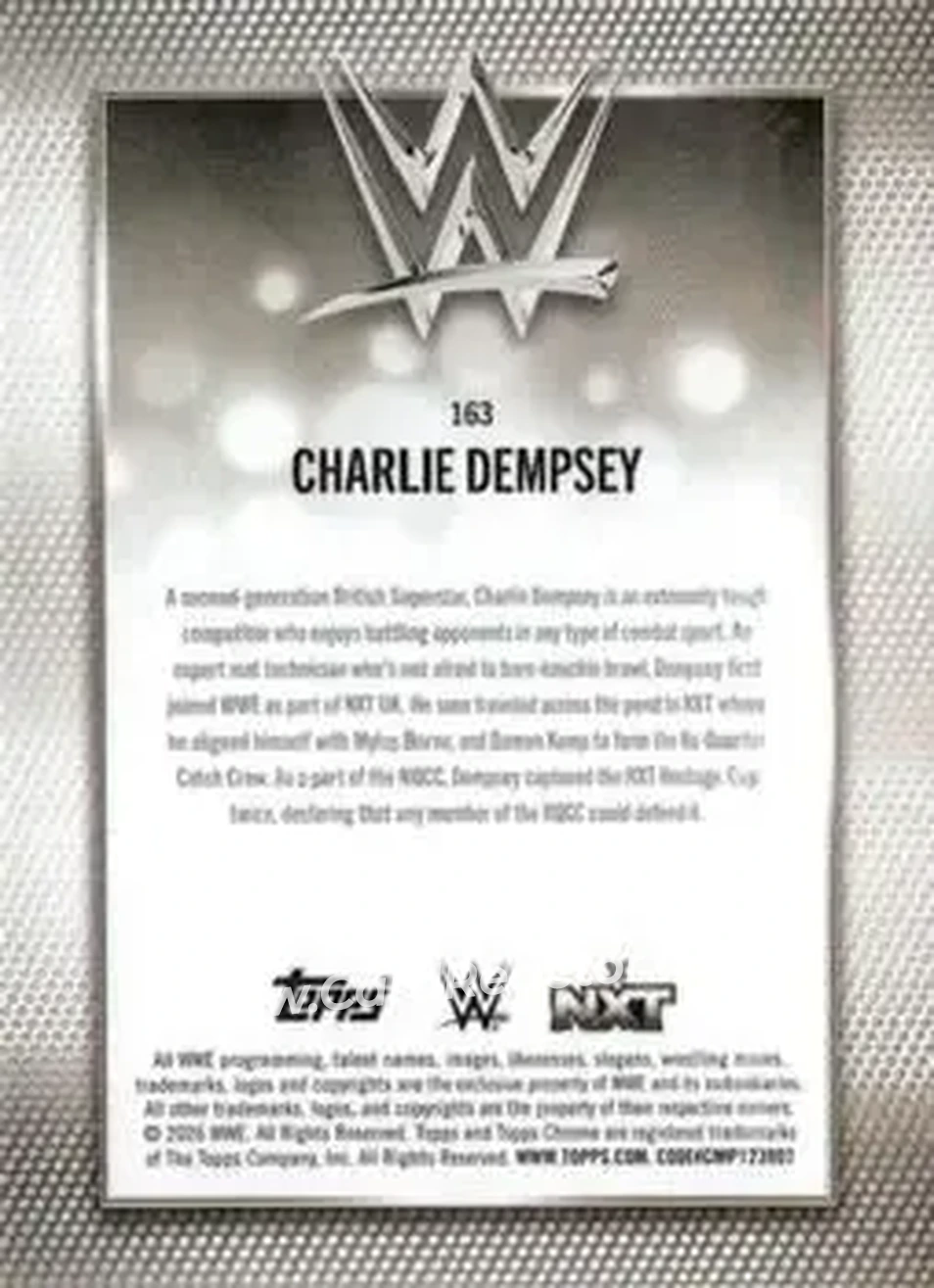 2026 Topps Chrome WWE - Aqua Refractor #163 - Charlie Dempsey - Back