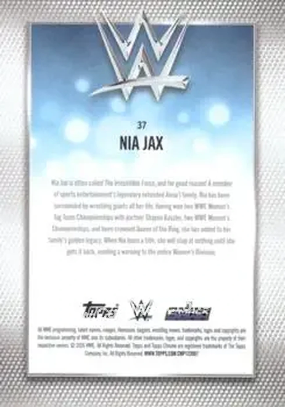 2026 Topps Chrome WWE - Blue Refractor #37 - Nia Jax - Back