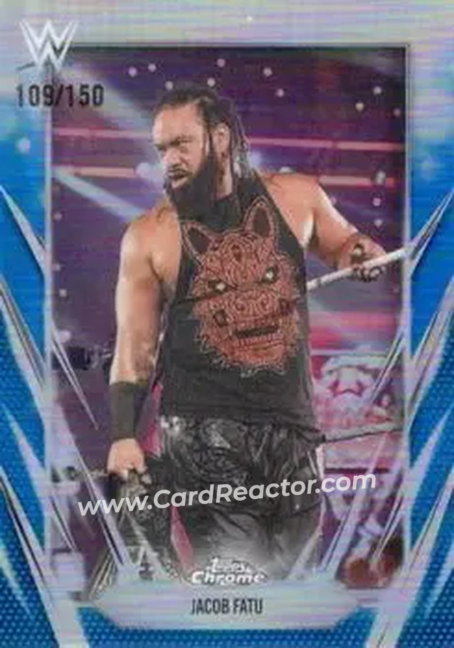 2026 Topps Chrome WWE - Blue Refractor #55 - Jacob Fatu - Front