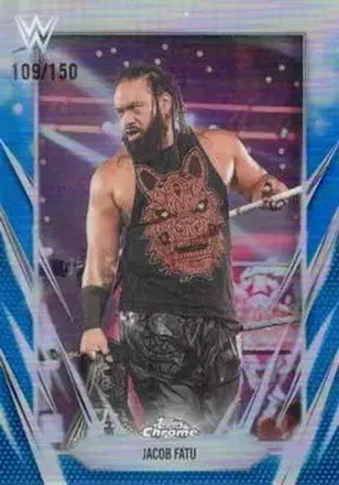 2026 Topps Chrome WWE - Blue Refractor #55 - Jacob Fatu