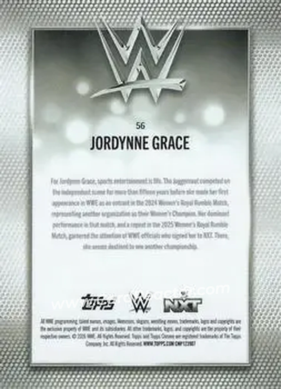 2026 Topps Chrome WWE - Blue Refractor #56 - Jordynne Grace - Back