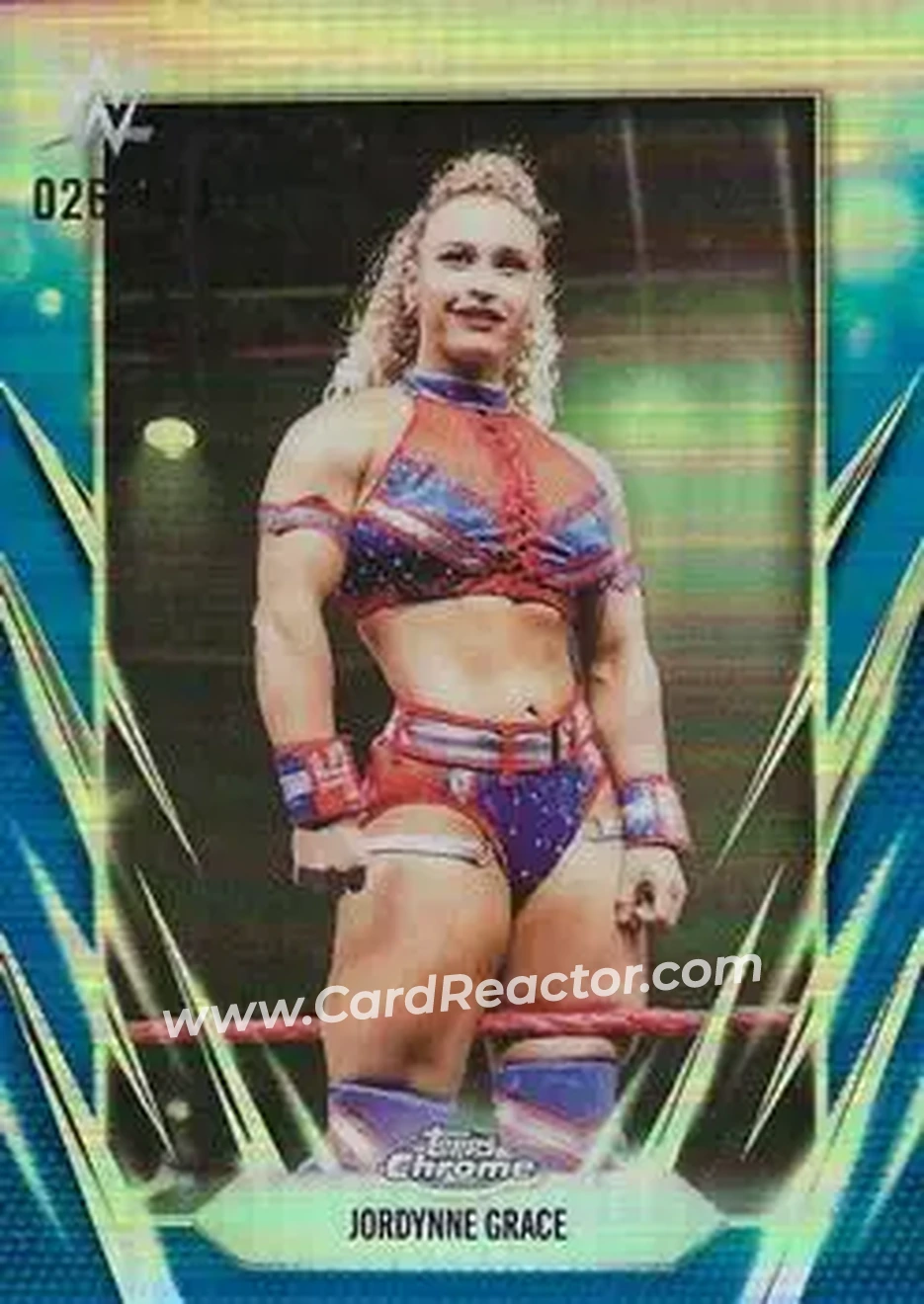 2026 Topps Chrome WWE - Blue Refractor #56 - Jordynne Grace - Front