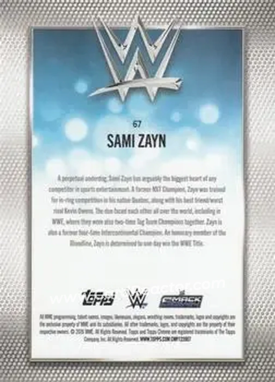 2026 Topps Chrome WWE - Blue Refractor #67 - Sami Zayn - Back