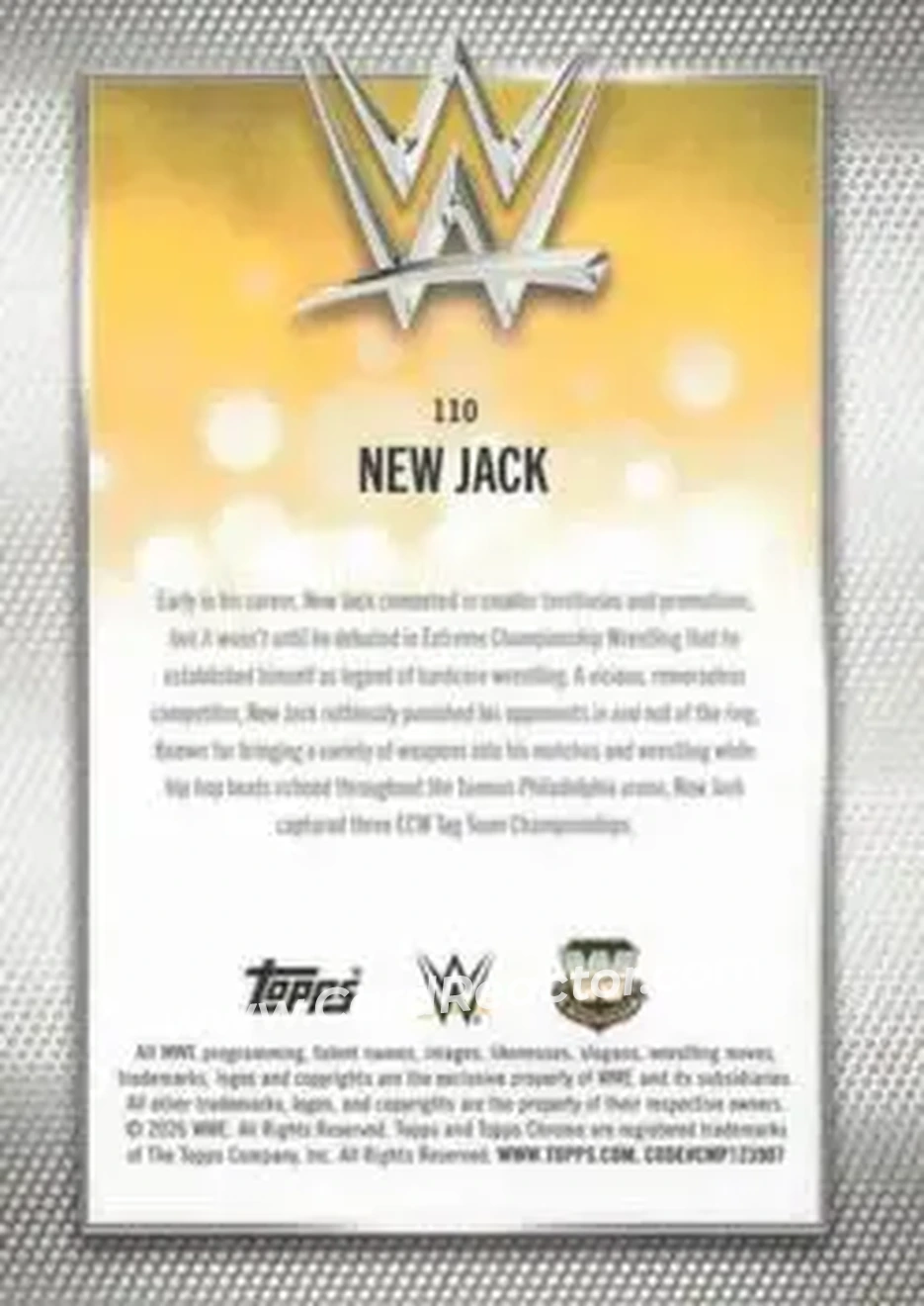 2026 Topps Chrome WWE - Blue Refractor #110 - New Jack - Back