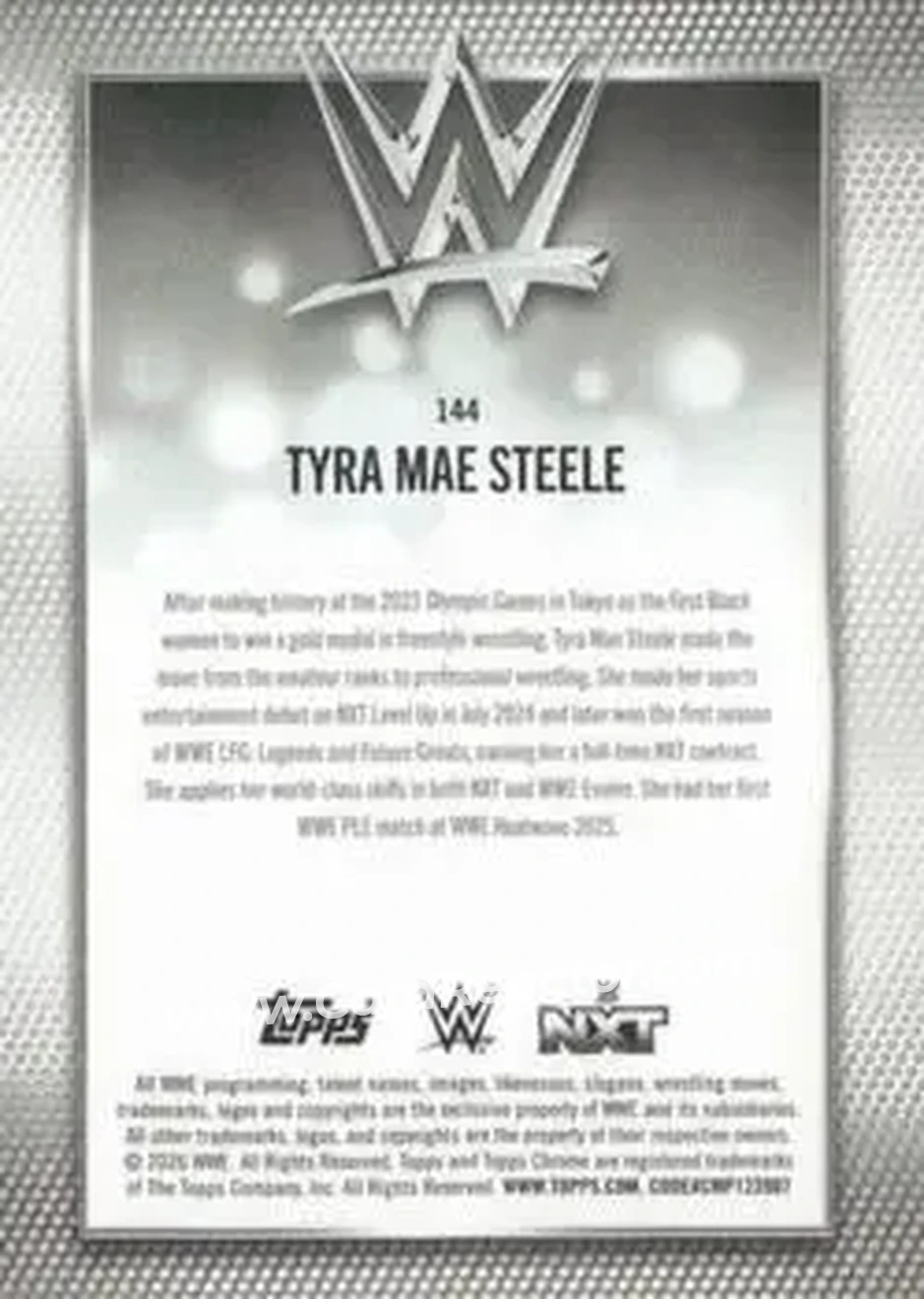 2026 Topps Chrome WWE - Blue Refractor #144 - Tyra Mae Steele - Back