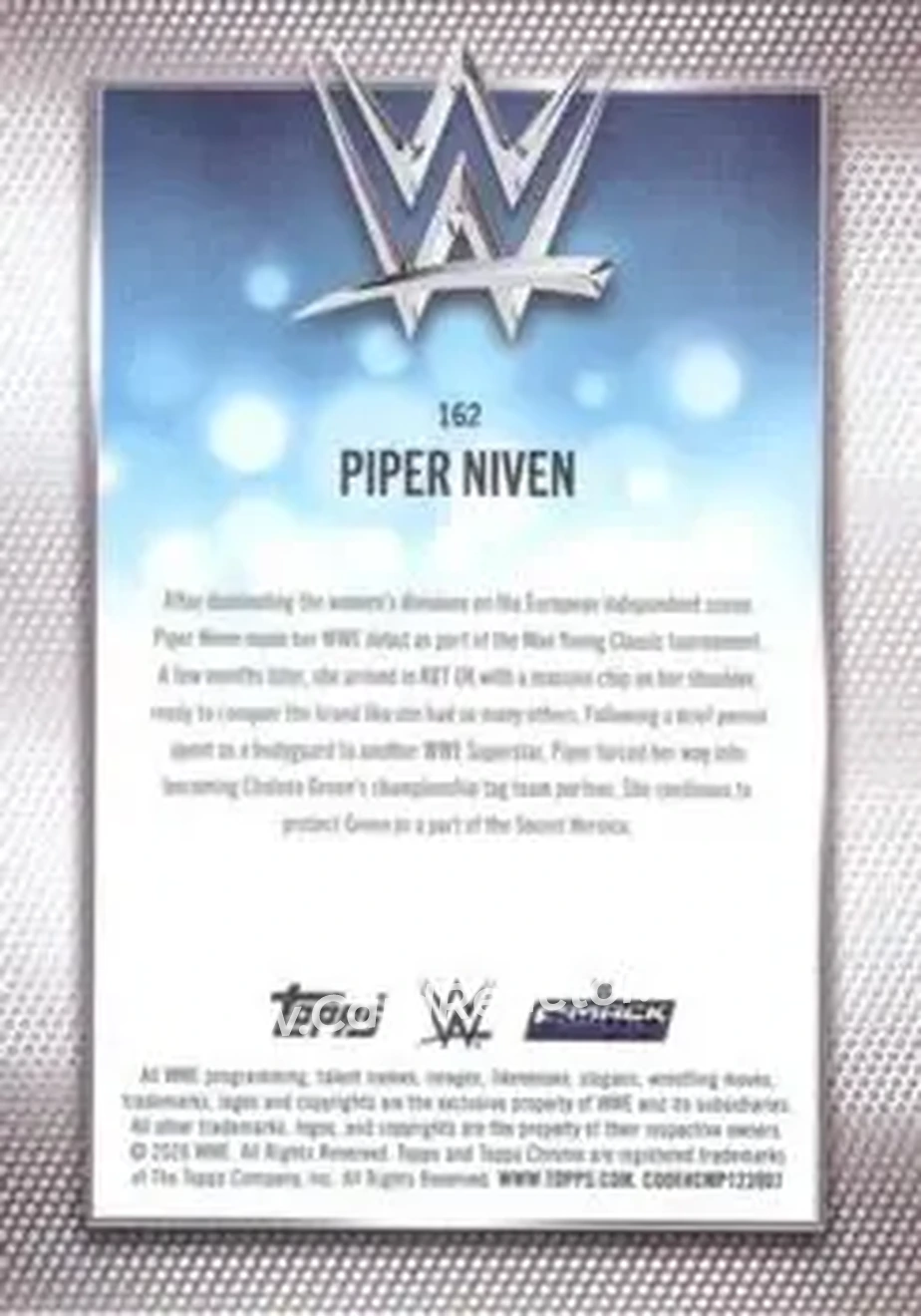 2026 Topps Chrome WWE - Blue Refractor #162 - Piper Niven - Back