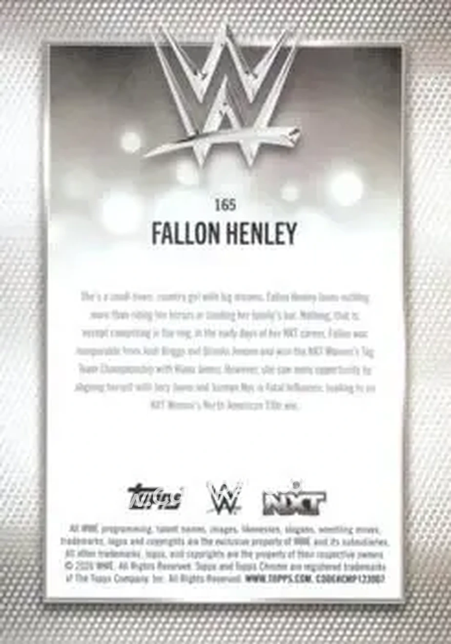 2026 Topps Chrome WWE - Blue Refractor #165 - Fallon Henley - Back