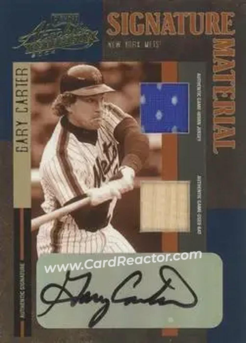 2004 Playoff Absolute Memorabilia - Signature Combo Material #SM-2 - Gary Carter - New York Mets - Front