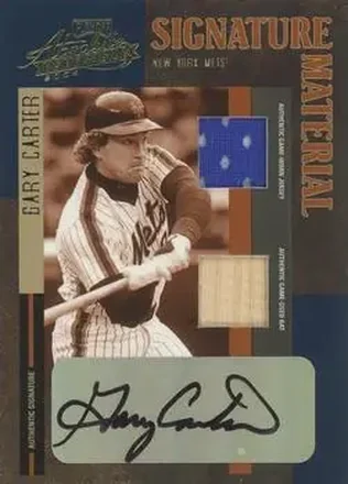 2004 Playoff Absolute Memorabilia - Signature Combo Material #SM-2 - Gary Carter - New York Mets
