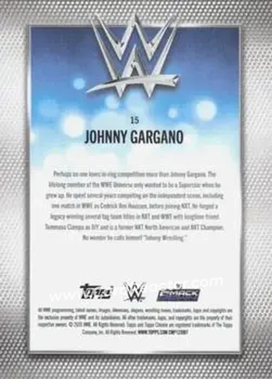 2026 Topps Chrome WWE - Green Refractor #15 - Johnny Gargano - Back