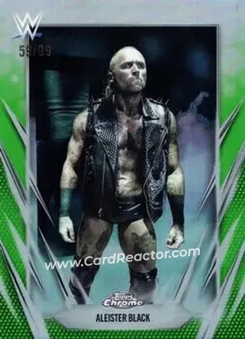 2026 Topps Chrome WWE - Green Refractor #28 - Aleister Black - Front