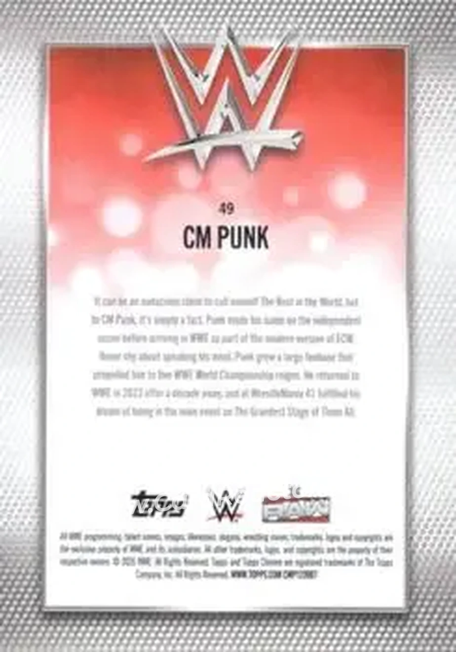 2026 Topps Chrome WWE - Green Refractor #49 - CM Punk - Back