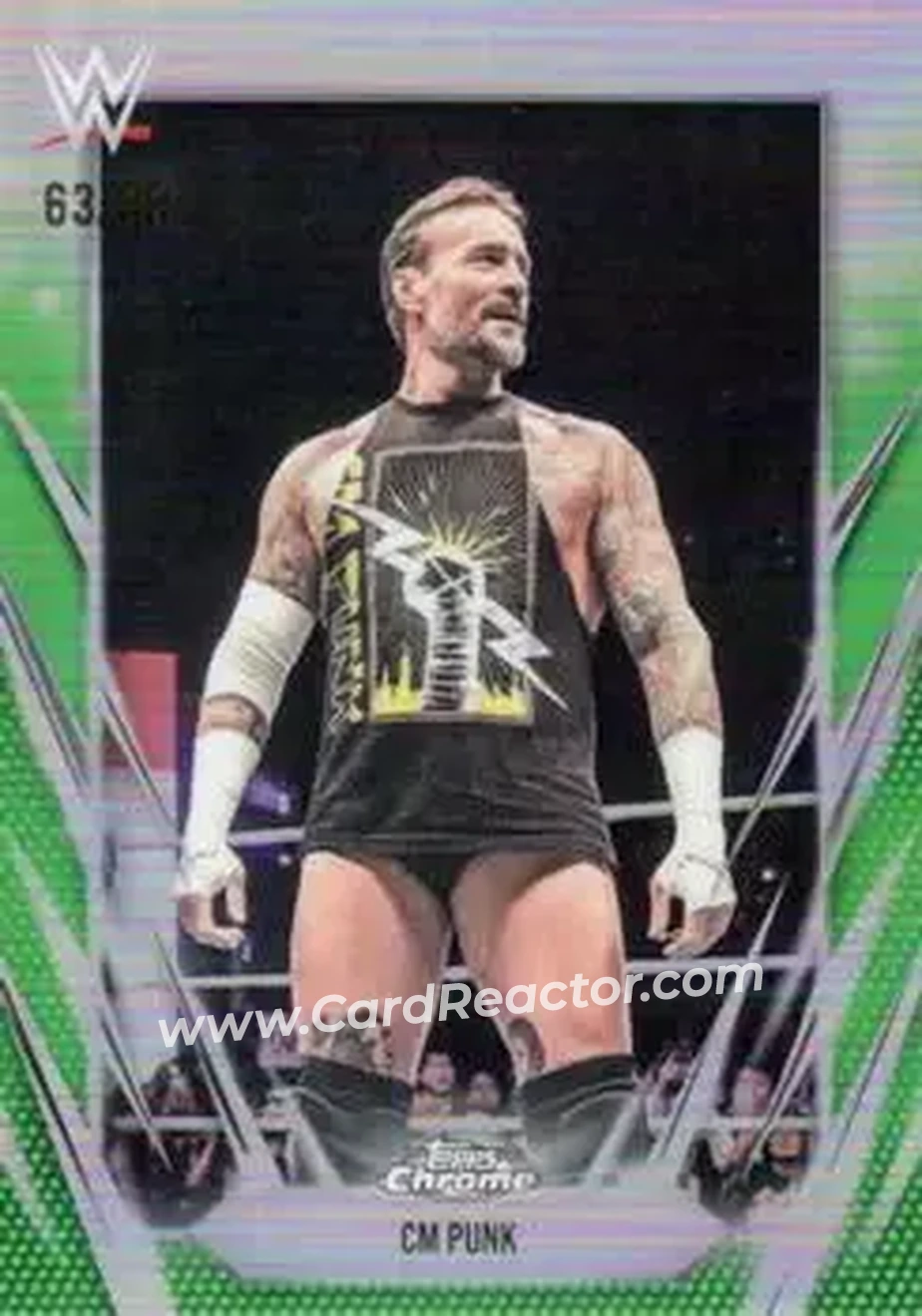 2026 Topps Chrome WWE - Green Refractor #49 - CM Punk - Front