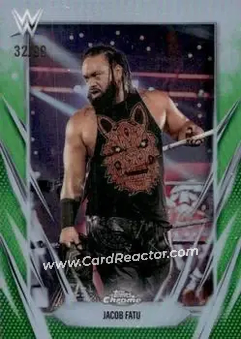 2026 Topps Chrome WWE - Green Refractor #55 - Jacob Fatu - Front