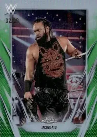 2026 Topps Chrome WWE - Green Refractor #55 - Jacob Fatu