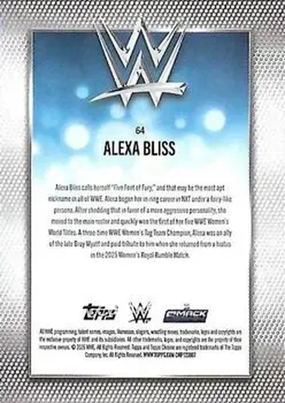 2026 Topps Chrome WWE - Green Refractor #64 - Alexa Bliss - Back