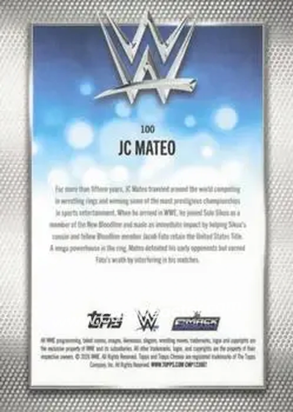 2026 Topps Chrome WWE - Green Refractor #100 - JC Mateo - Back