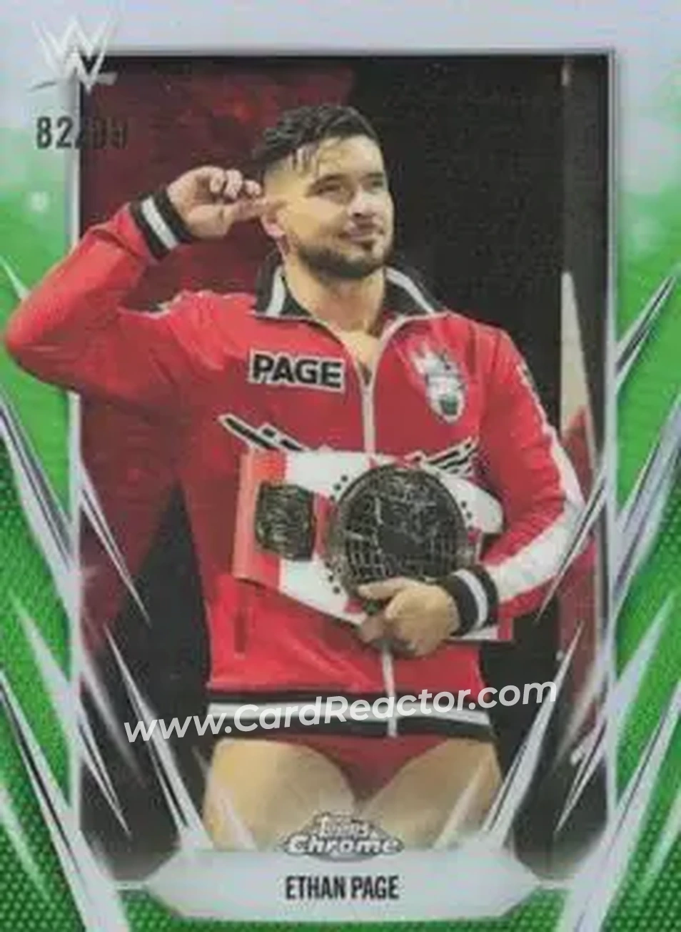2026 Topps Chrome WWE - Green Refractor #133 - Ethan Page - Front 2026 Topps Chrome WWE - Green Refractor #133 - Ethan Page - Front